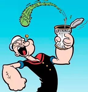 O marinheiro Popeye tornou o espinafre famoso em todo o mundo